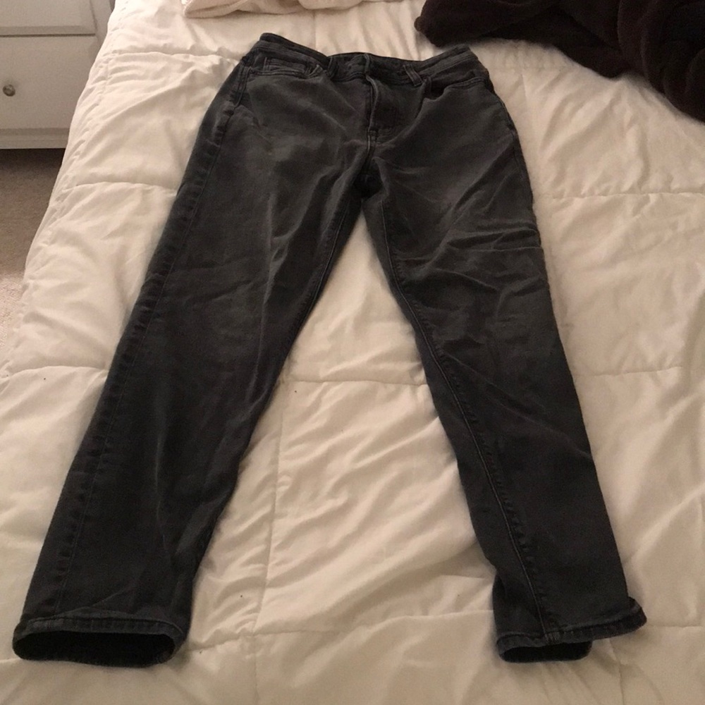 black/grayish American Eagle Straight Leg Stretch Jeans